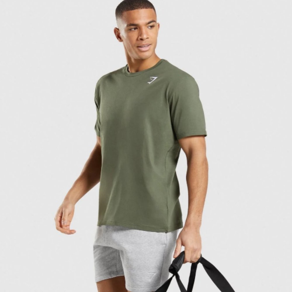 Gymshark Crest TShirt Medium Olive Green New